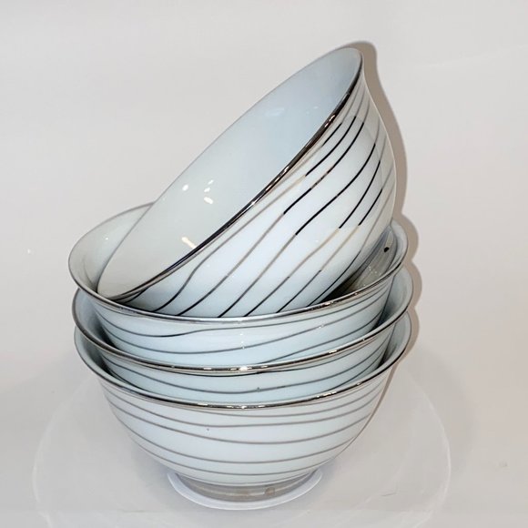 Verdici Dining 4 Verdici Design White And Silver Tone Small Soup